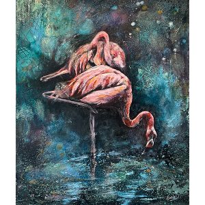 Susie Denton Art - Dance of the Flamingos